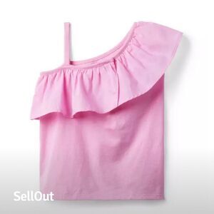 Janie and Jack Pink One-Shoulder Top